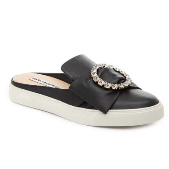ELLE SLIP-ON SNEAKER with Rhinestone Buckle by Karl Lagerfeld Paris - Picture 1 of 9